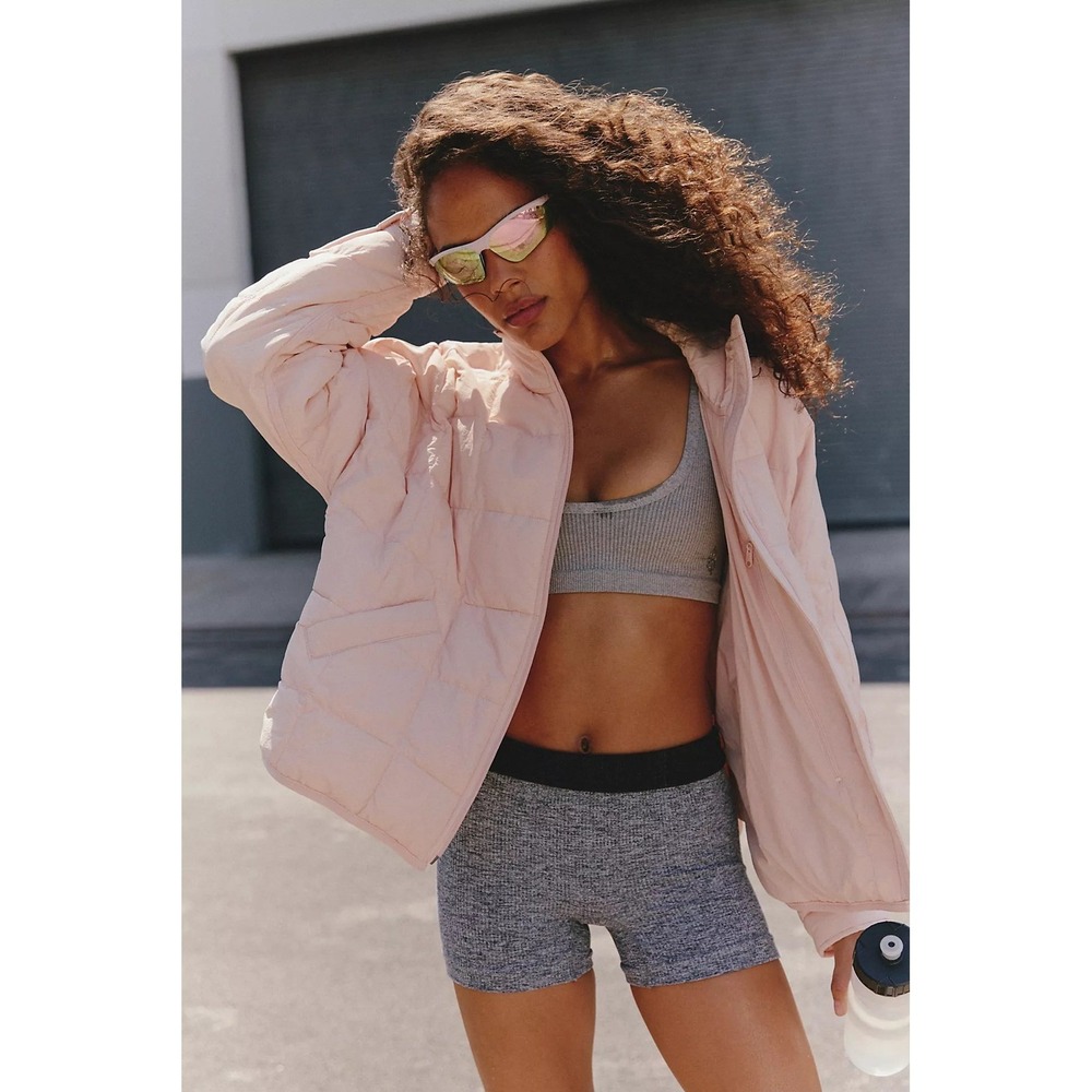 Free People Movement Pippa Packable Puffer Jacket Ballet Slipper Pink Large NWT
